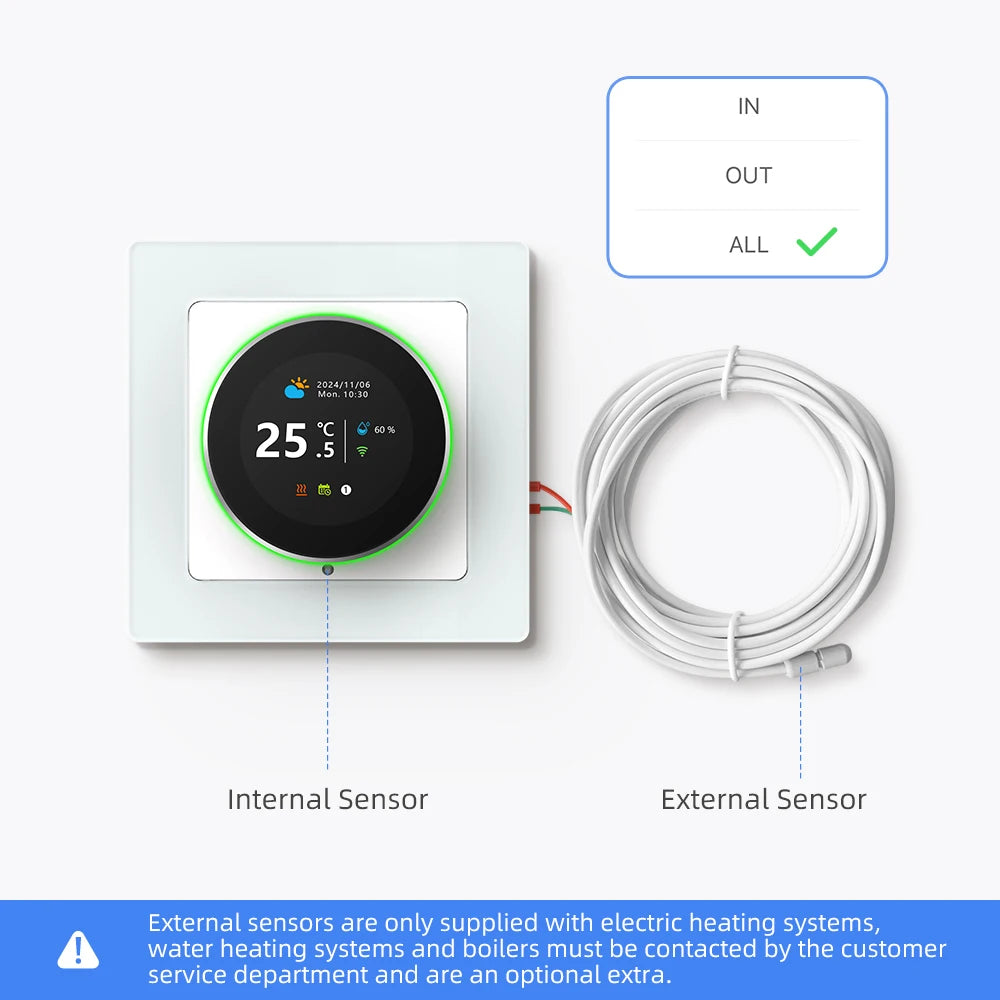 AVATTO WiFi Smart Knob Thermostat，Electric Floor Heating Water/Gas Boiler Temperature Controller Support Tuya Google Home,Alexa