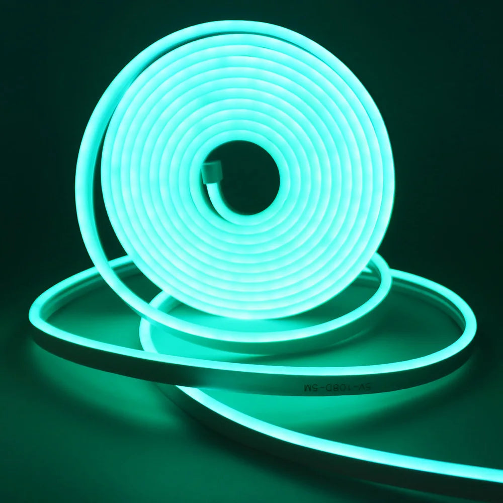 5V USB RGB LED Neon Strip Light 24key Remote Control Adhesive Tape 3535 108LED/m 6x12mm Waterproof Flexible Lamp Home Decoration