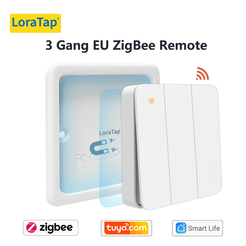 ZigBee Smart Scene Switch Wireless Remote Controller | Tidesmit EU 3 Button EU Remote 1 China Mainland Tidesmit