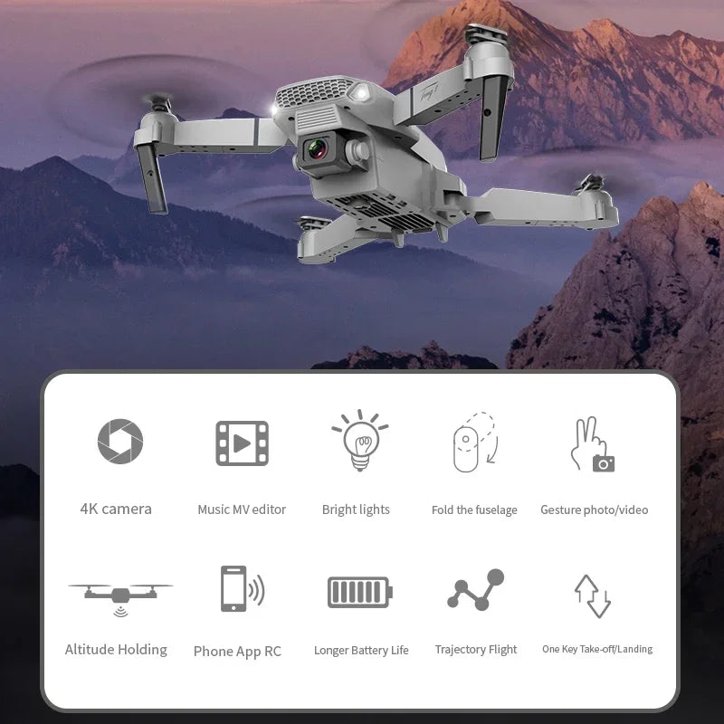 4K Camera Drone Foldable Quadcopter with Dual Wide Angle Lens Tidesmit