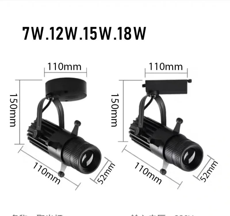 10w stage lighting bars variable mode cob spotlight ceiling light adjustable spotlights AC86-260V 15W
