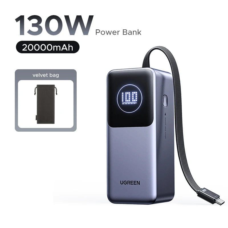 Portable Power Bank 130W 20000mAh PD Fast Charging Battery Pack 130W Upgrade Tidesmit