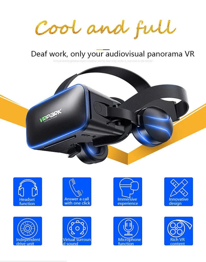 VR Headset for Smartphones - Lightweight Immersive Smart Glasses with Controller Tidesmit