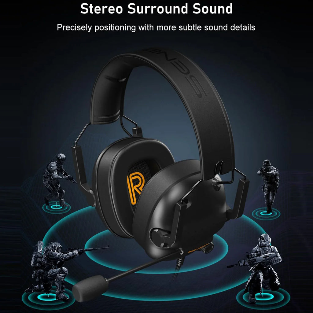 Wired Gaming Headset with Mic - Noise Cancelling PC PS5 Console Audio Tidesmit
