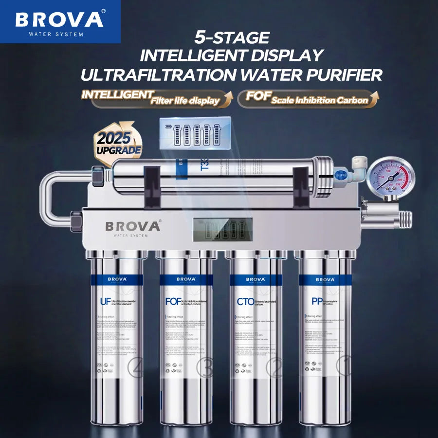 Tidesmit 5 stage ultrafiltration kitchen water purifier for direct drinking and tap water filtration