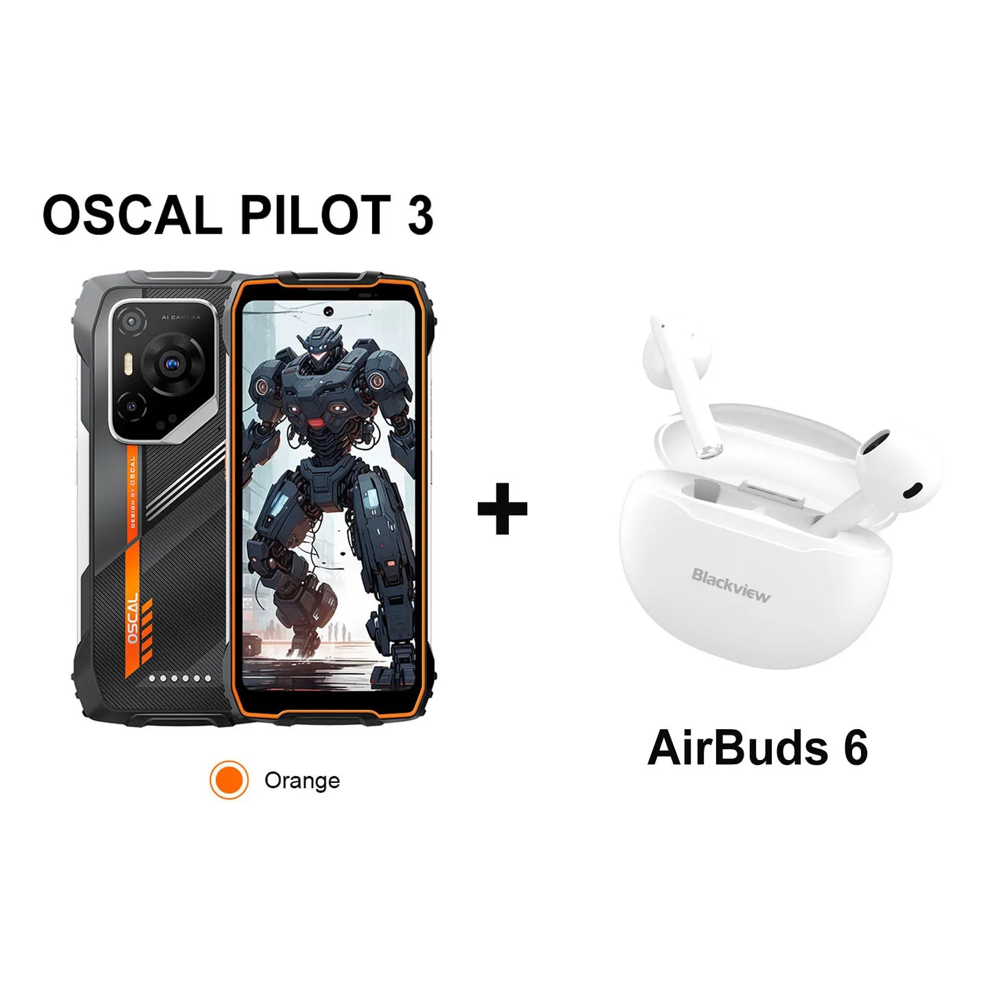 Blackview OSCAL PILOT 3 5G AI Rugged Smartphone MTK 6300, 6.78" 2.4K Display 120Hz, 12GB 256GB, 7500Amh Battery Phone,Android15