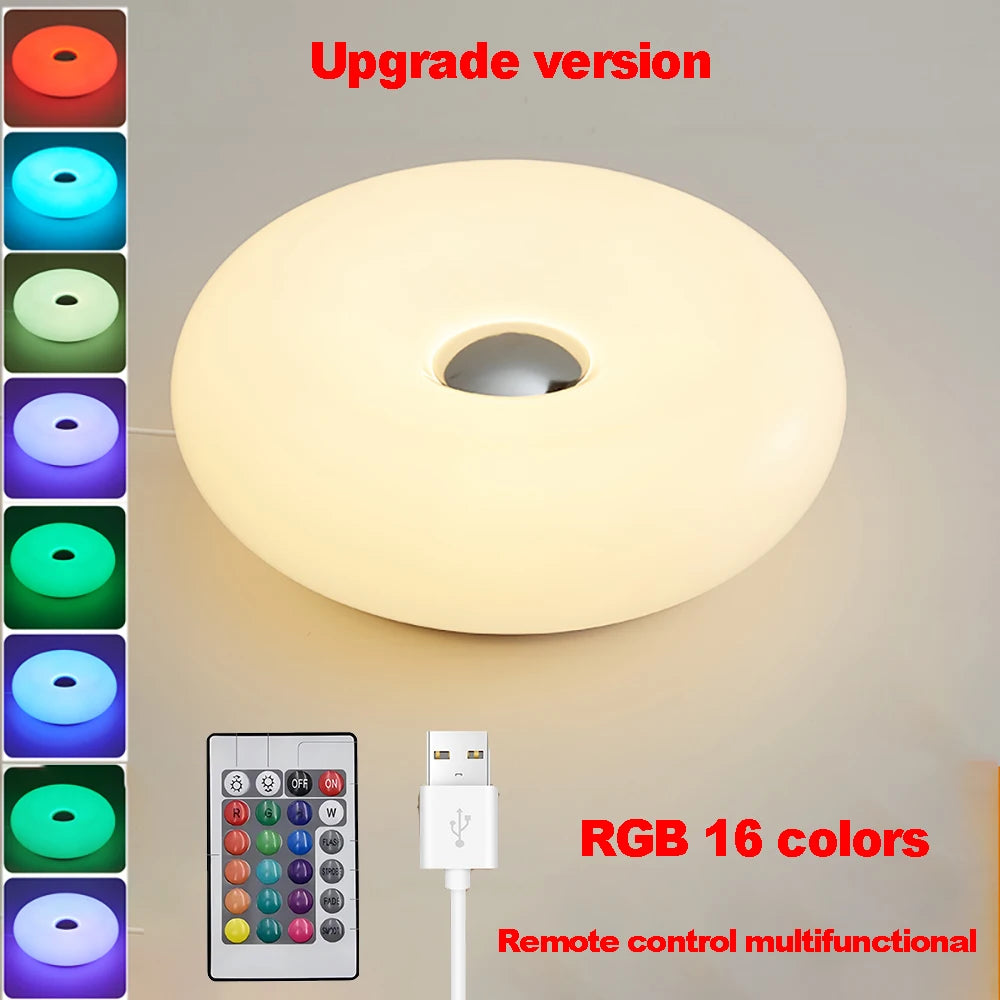Bauhaus Ring Light: Minimalist Adjustable LED Table Lamp for Content RGB 16 Colors Tidesmit