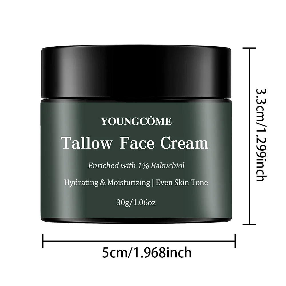  YOUNGCOME Tallow Face Cream Deep Nourish Fade Lines Anti Aging Brighten Improve Dryness Tallow Facial Moisturizing Cream