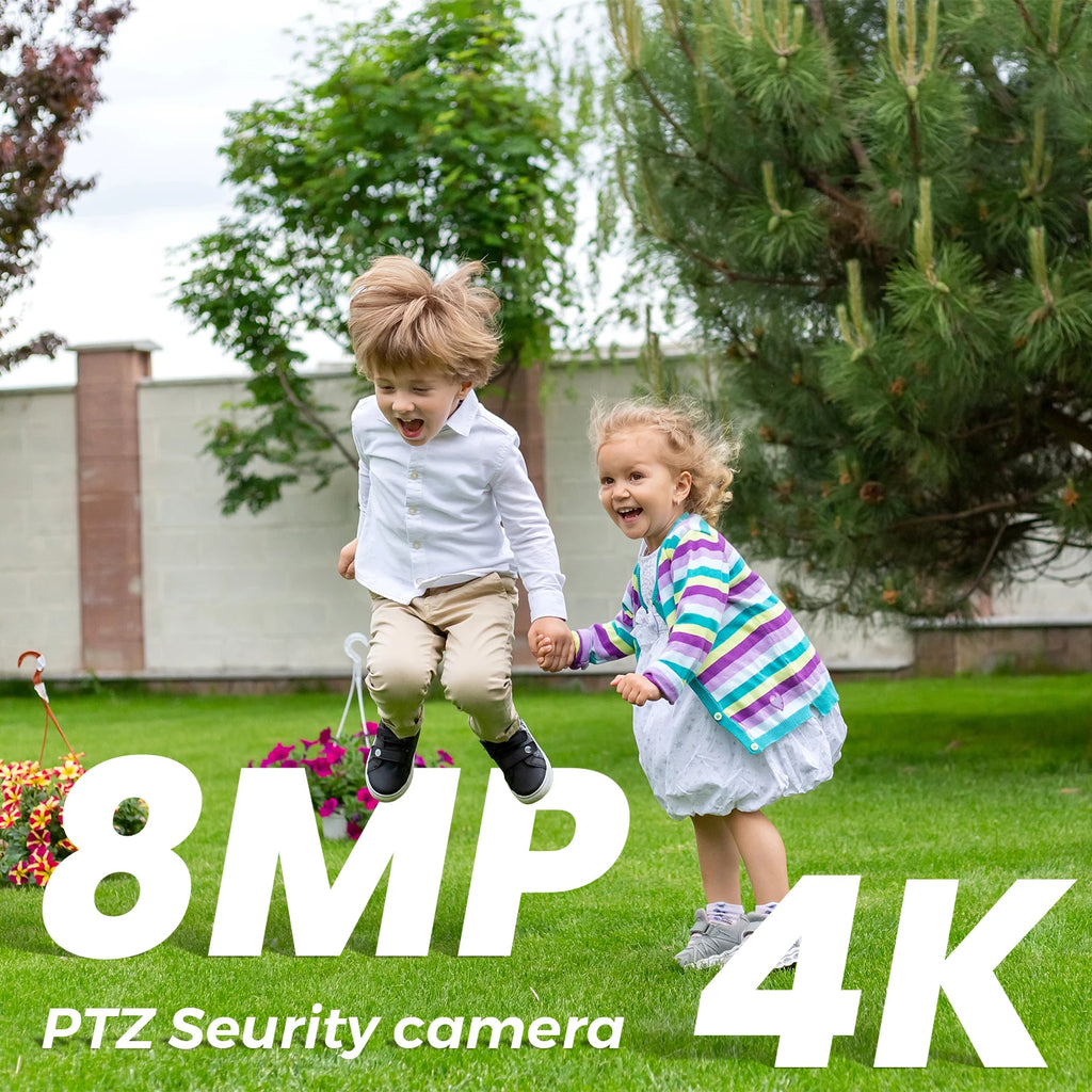 10MP PZT Solar IP Camera WiFi Outdoor 5K HD Dual Lens Home Security Camera Built in Battery Solar Panel and AI Person Detection