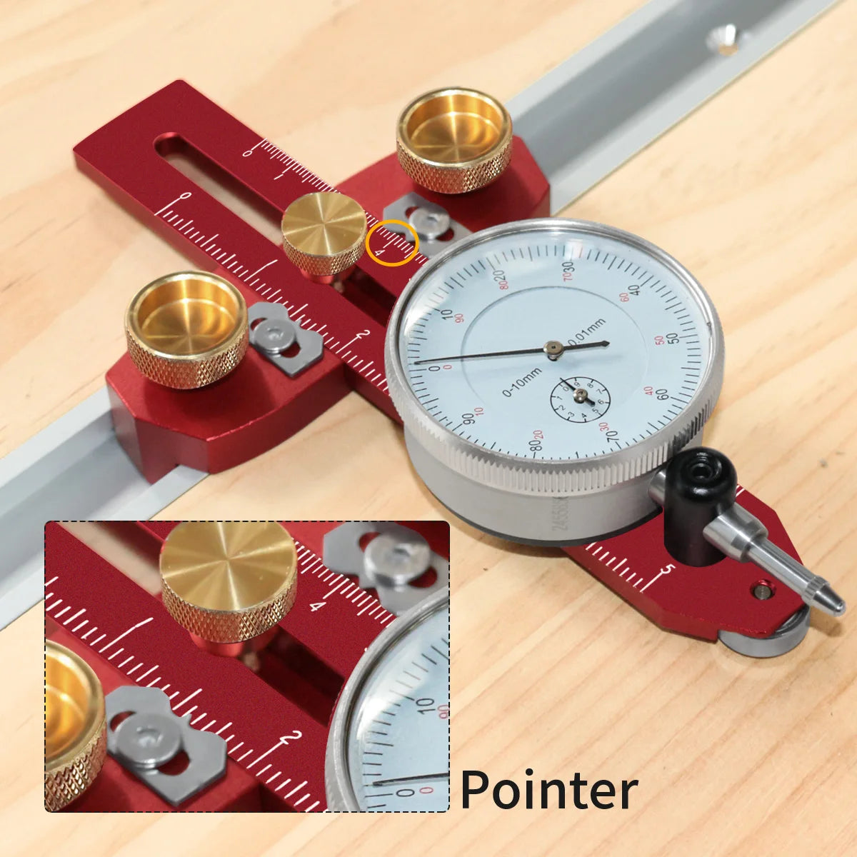 Table Saw Alignment Gauge Jig Guide with Dial Indicator For Aligning Calibrating Work Shop Machinery Like Table Saws Band Saws