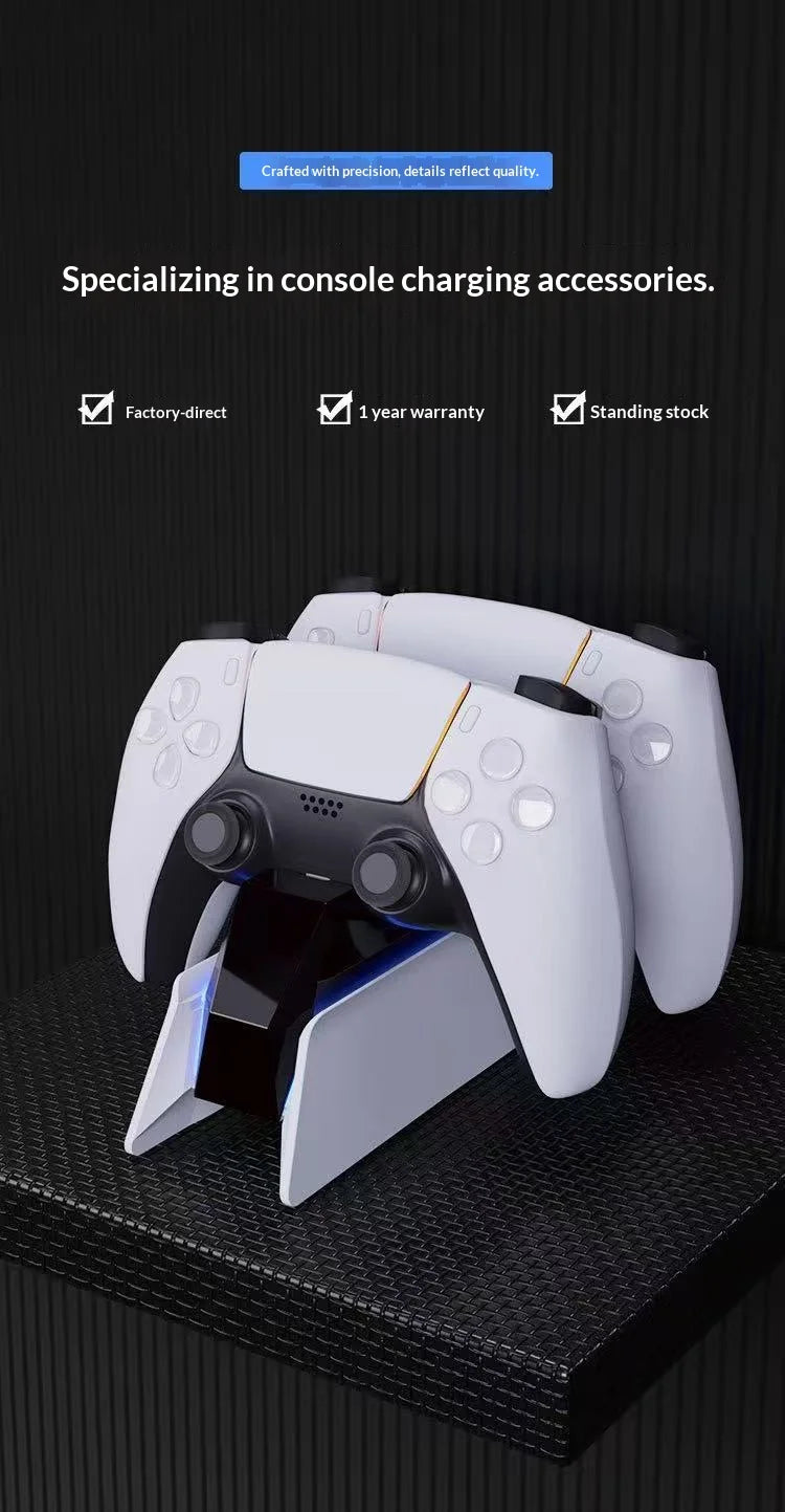 PS5 DualSense Charging Station: Fast Dual Dock Stand for Controllers Tidesmit