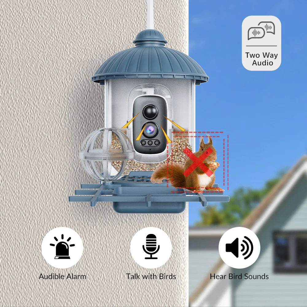 4MP HD Birds Feeder Camera Solar Powered AI Motion BirdWatching Wireless WiFi Camera Wildlife Monitor,Night Vision,Waterproof