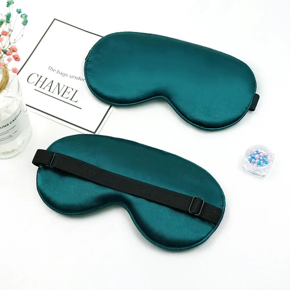 Eye Sleep Mask Eyepatch Striped Imitated Silk Eye Cover Travel Relaxing Sleeping Aid Blindfold Cartoon Sleeping Mask Eyepatch