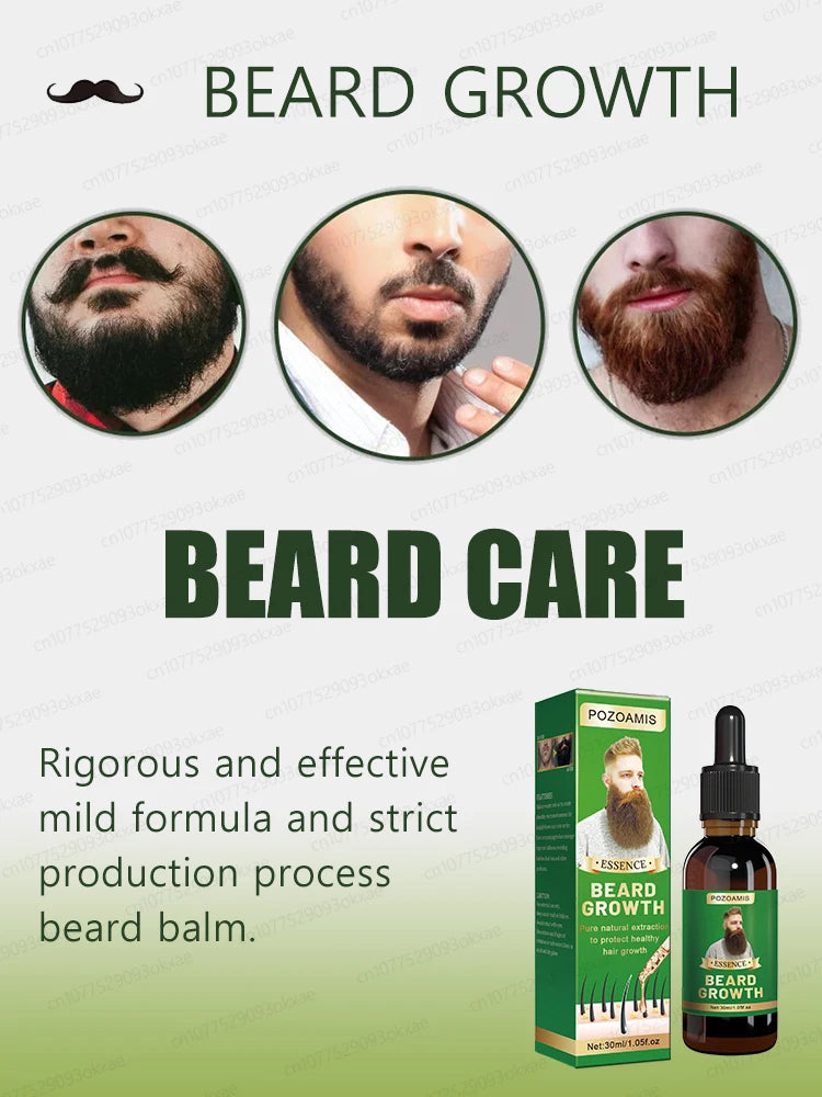 Beard Growth Essence for Thicker Facial Hair - Natural Formula Relaxation Treatment Tidesmit