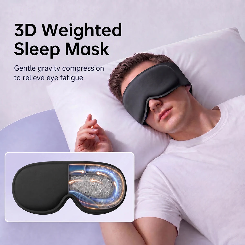 Gravity Eye Mask, 3D Weighted Eye mask, Sleep Mask, built-in weighted glass beads to apply pressure and relieve eye fatigue
