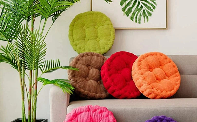 Tufted Seat Cushion Large Square Round Thicken Chair Pad Tatami Floor Pillow Cushion for Home Office Patio Dining Chairs 50x50cm