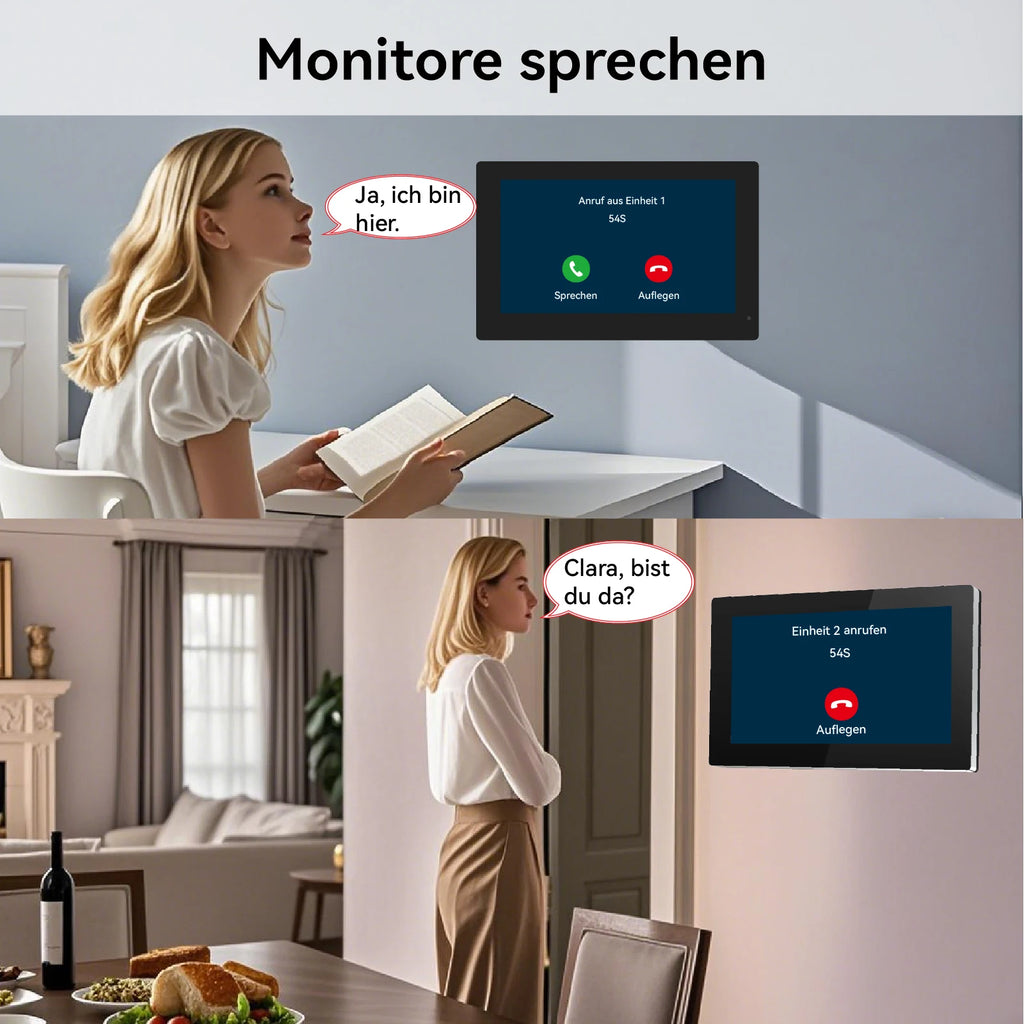 7" Touch Monitor Tuya WIFI Video Building Intercom System 2 Wire Cable Port 2-4 Units Apartment Video Door Phone Doorbell Kits