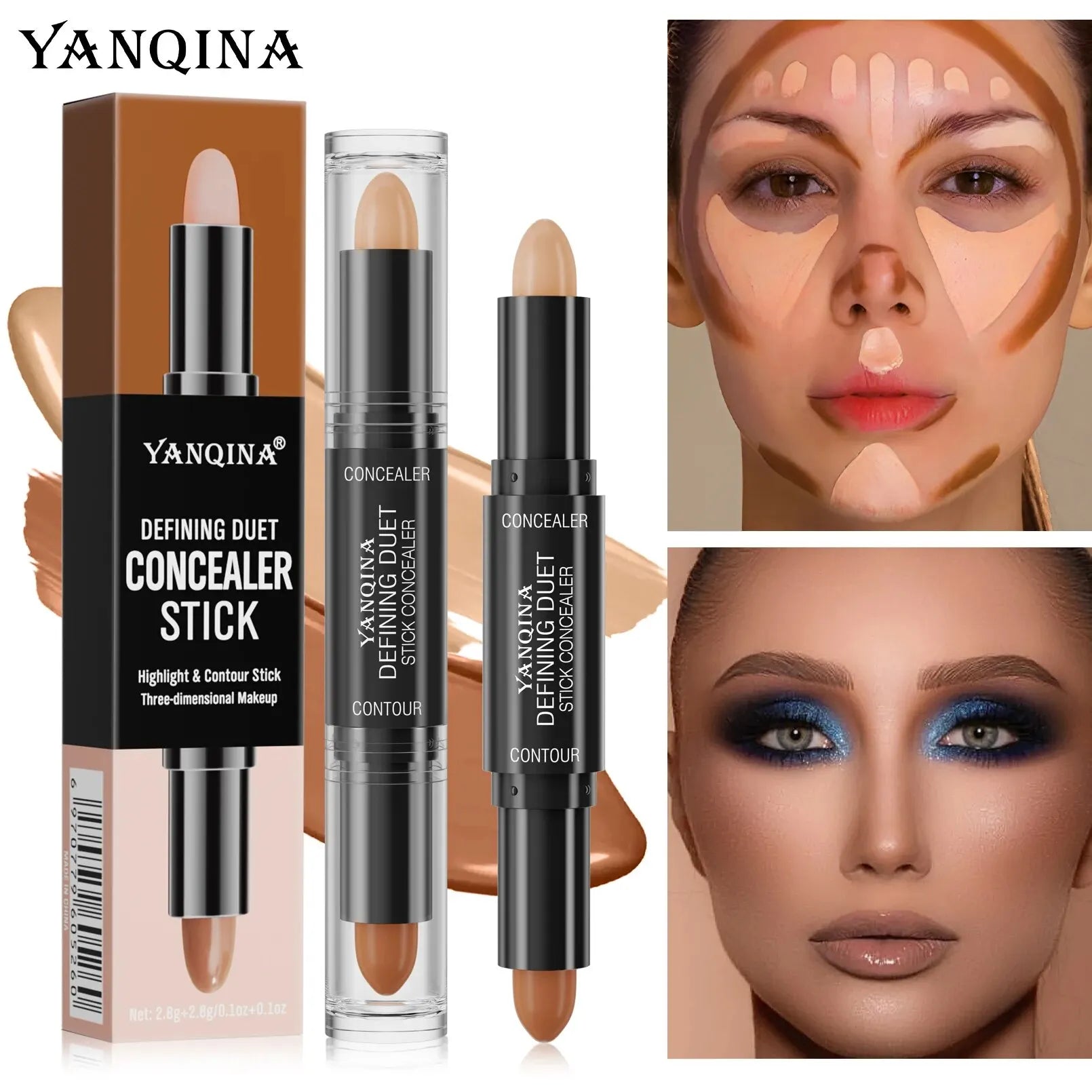 Tidesmit Contour Stick Duo texture close-up featuring waterproof highlight and shadow cream for full coverage makeup