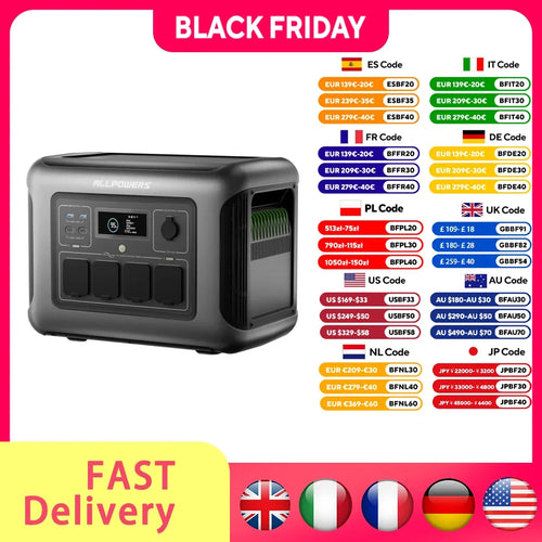 Portable Power Station 1056Wh 1600W LFP Battery Fast Charging UPS Australia JP Tidesmit