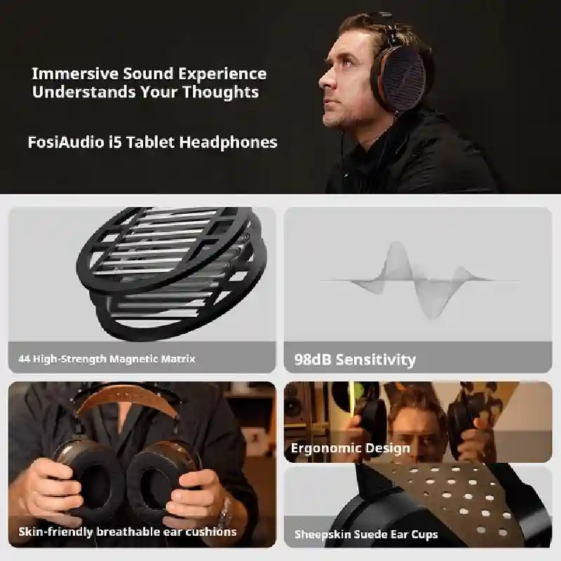 Tidesmit I5 Open Back HiFi Headphones - Professional Studio Monitor Tidesmit