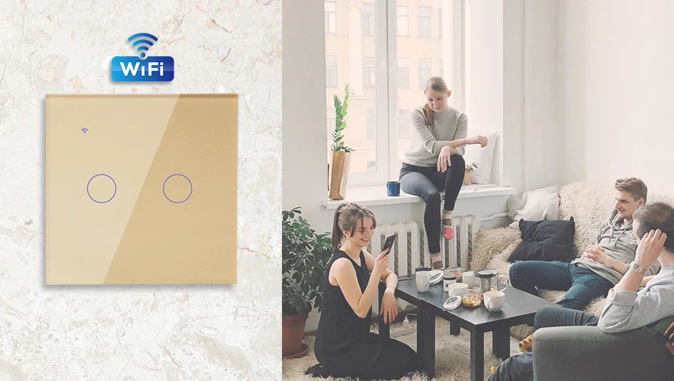 ZigBee 1 2 3 4 Gang with No Neutral Smart Touch Light Switch EU Europe UK Wall Button Tuya Power 2 3 Way Alexa Smart Home Voice