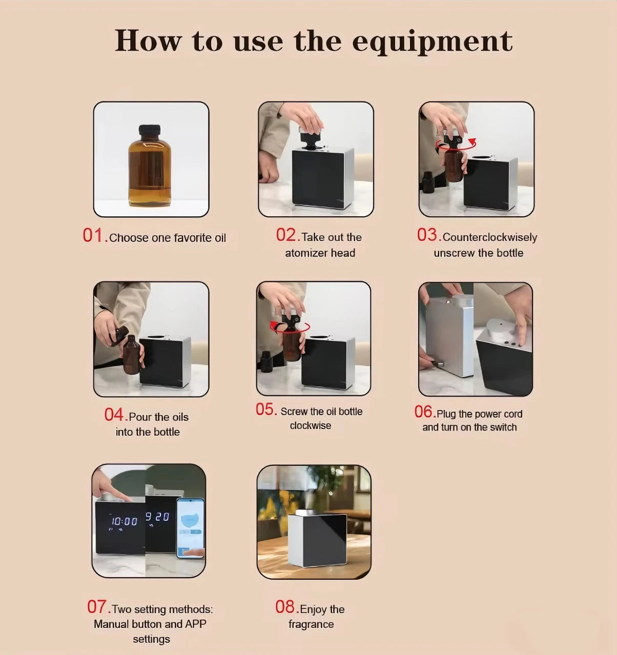 Smart Waterless Aroma Diffuser WIFI Bluetooth Control Essential Oil Diffuser Timer Function Professional Scent Machine For Home