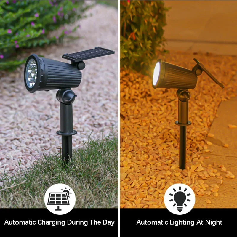 2/9LED Solar Spot Light Outdoor Waterproof Spotlights Solar Garden Lights Landscape Lighting Decoration Pathway Lawn Lamp