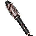 TINSOL black and rose gold 3-in-1 ionic hair straightening and curling brush with digital temperature display.