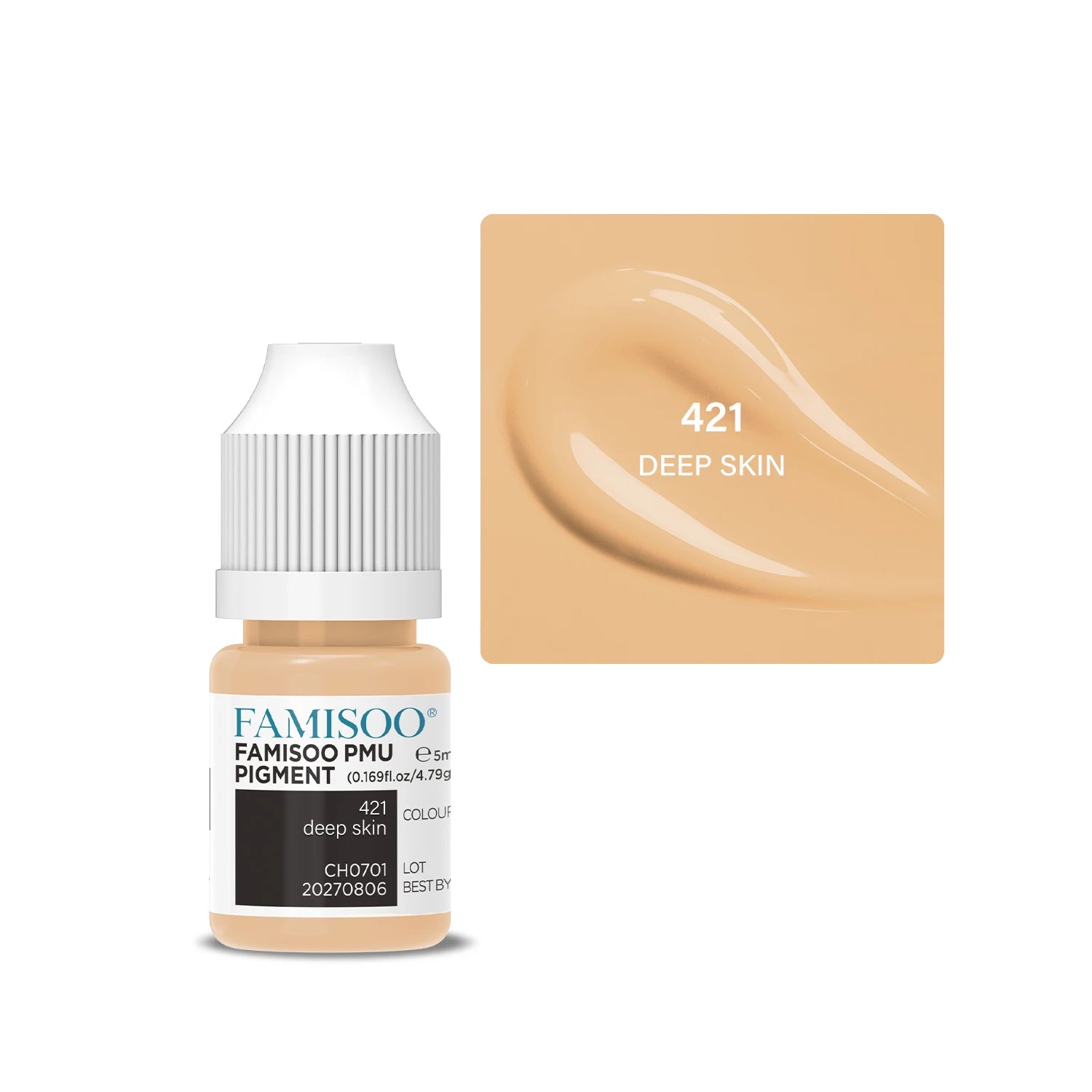 Eyebrow Tattoo Ink - Professional 5ml Microblading Pigment for PMU Machines Permanent Makeup Machines 421 Deep skin Tidesmit