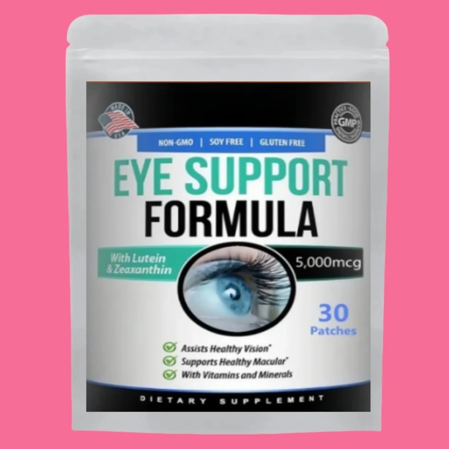 Tidesmit Eye Health Supplement: 30 Transdermal Patches with Lutein, Zeaxanthin, and B12 for Vision and Eye Strain Support.