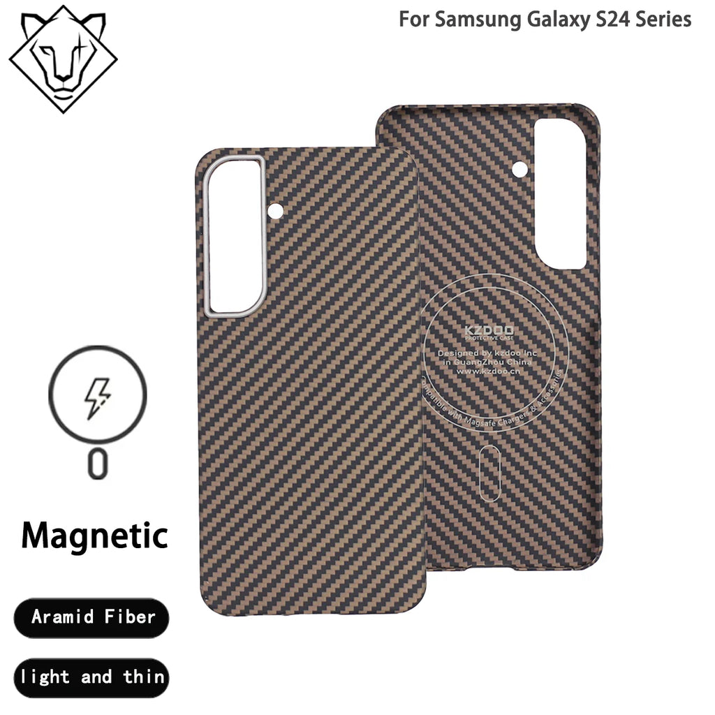 Samsung Galaxy S24 Ultra Aramid Fiber Case: Slim Military-Grade Protection Brown Tidesmit