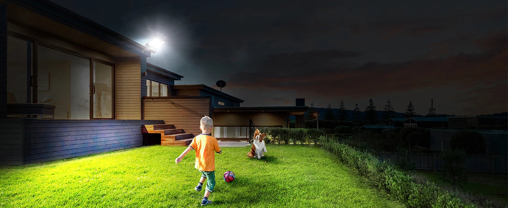 Intelamp 12500 Mah 3000 Lm Outdoor Solar Street Lights Larger Solar Panel Two Motion Sensors for Garden Courtyard Walk Garage