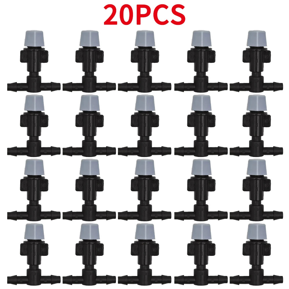 20PCS 1/4 Inches Nozzle Dripper Watering Sprayer Misting Atomizing Sprinkler Garden Drip Irrigation System w/ Hose Tee Connector