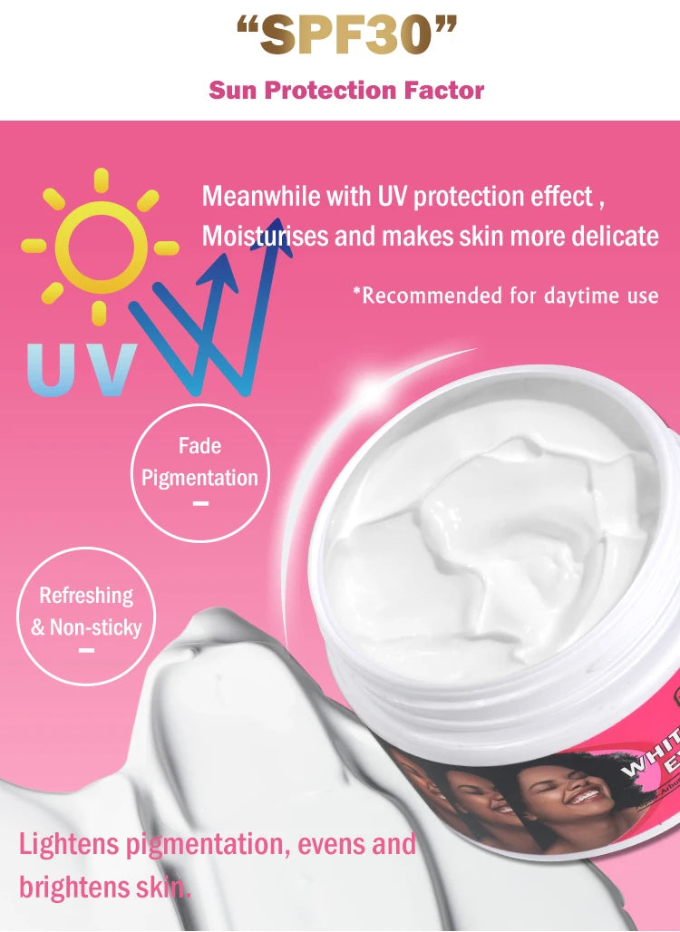 AILKE organic vegan skin brightening cream jar for dark spot removal and SPF 30 sun protection for all skin types.