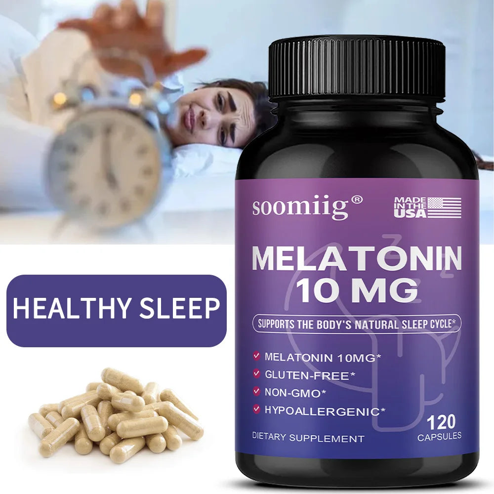 Melatonin 10mg Gummies & Capsules 30/60/120pcs -  Fall Asleep Naturally, Fight Insomnia, Support Immunity & Improve Rest Quality