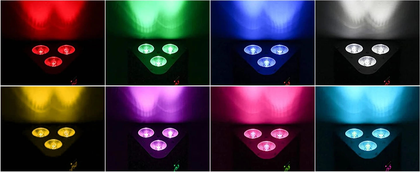 U'King 4PCS 4in1 RGBW LED Battery Par Light 3x4W Triangle Wash Wall Light DMX512 Wireless Effect Light for Concert Disco Party