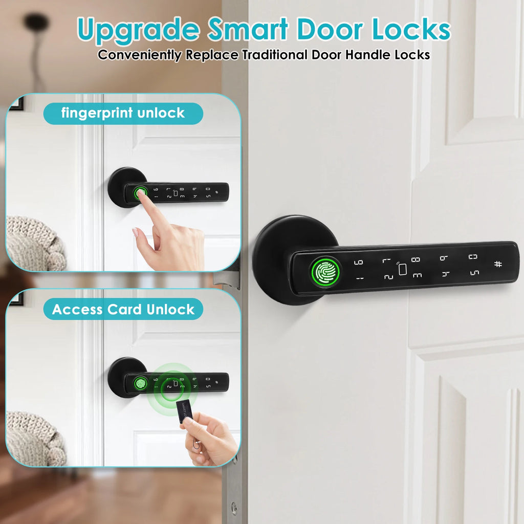 Tuya Smart Bluetooth Door Lock Biometric Electronic Lock Home Kit Smart Home Automation Home Protection Smart Life Control