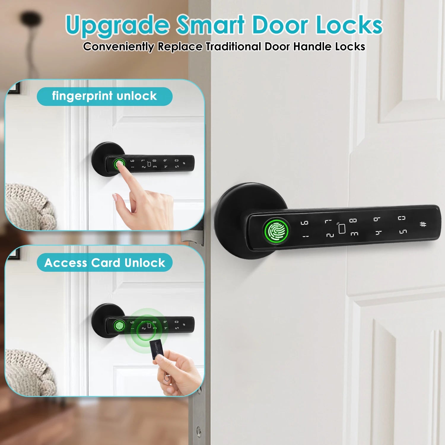 Tuya Smart Bluetooth Door Lock Biometric Electronic Lock Home Kit Smart Home Automation Home Protection Smart Life Control