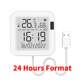 WiFi Temperature Humidity Sensor - Backlit Smart Climate Monitor 24 Hour Format Tidesmit