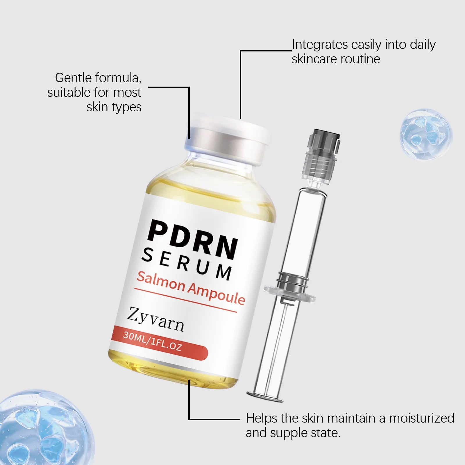 Tidesmit Elasticity Boost Korean Serum lightweight anti-aging face serum texture close-up for rejuvenated skin