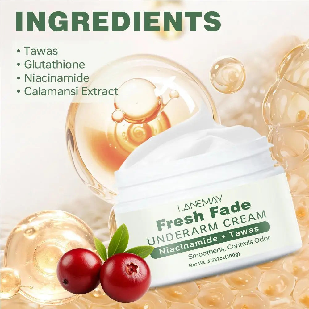 Fresh Fade UNDERARMCREAM Cream Niacinamide Brightens,Smoothens,Controls Odor  Underarm Skin Care Moisturizing  Body Lotion 100g