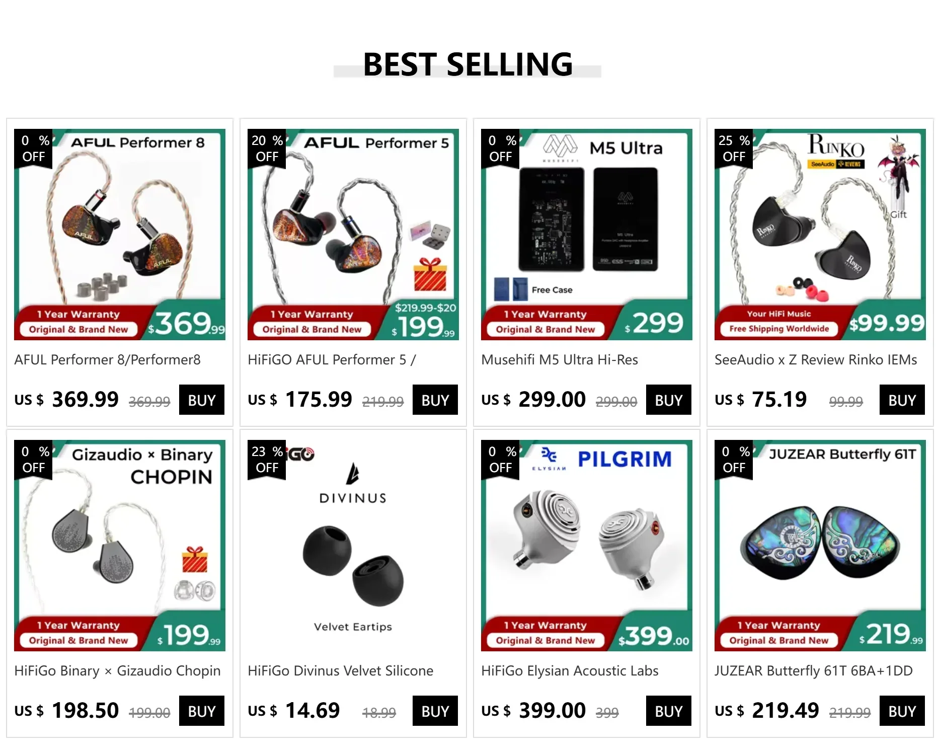 Binary Chopin 1DD+3BA Hybrid HiFi Earphones by Tidesmit Tidesmit