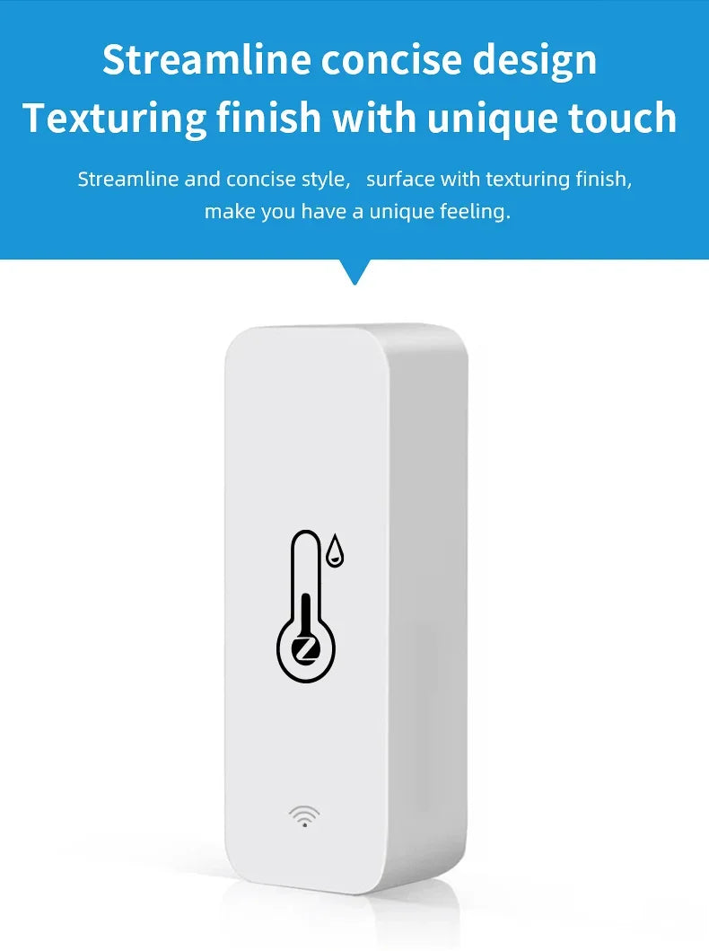 Smart Temperature and Humidity Sensor ZigBee 3.0 or WiFi App Monitor Tidesmit