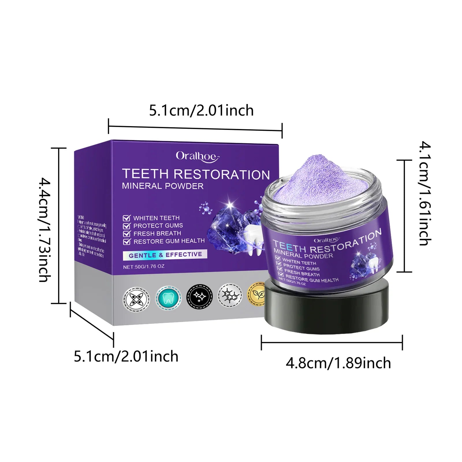 Tidesmit teeth restoration mineral powder for professional teeth whitening and stain removal for fresh breath