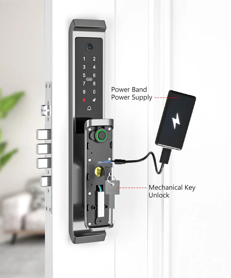 New Bluetooth TTlock App Security Door Camera Lock Video Fingerprint Household Electric Automatic Deadbolt Smart Door Lock