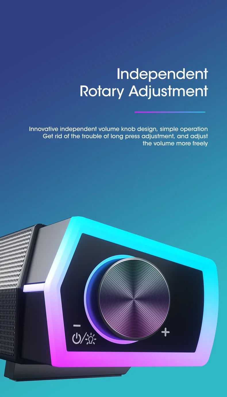 4D Stereo Sound Bar PC Speaker Surround Soundbar Bluetooth Wireless Wired Computer Speakers RGB Subwoofer for Laptop Theater TV