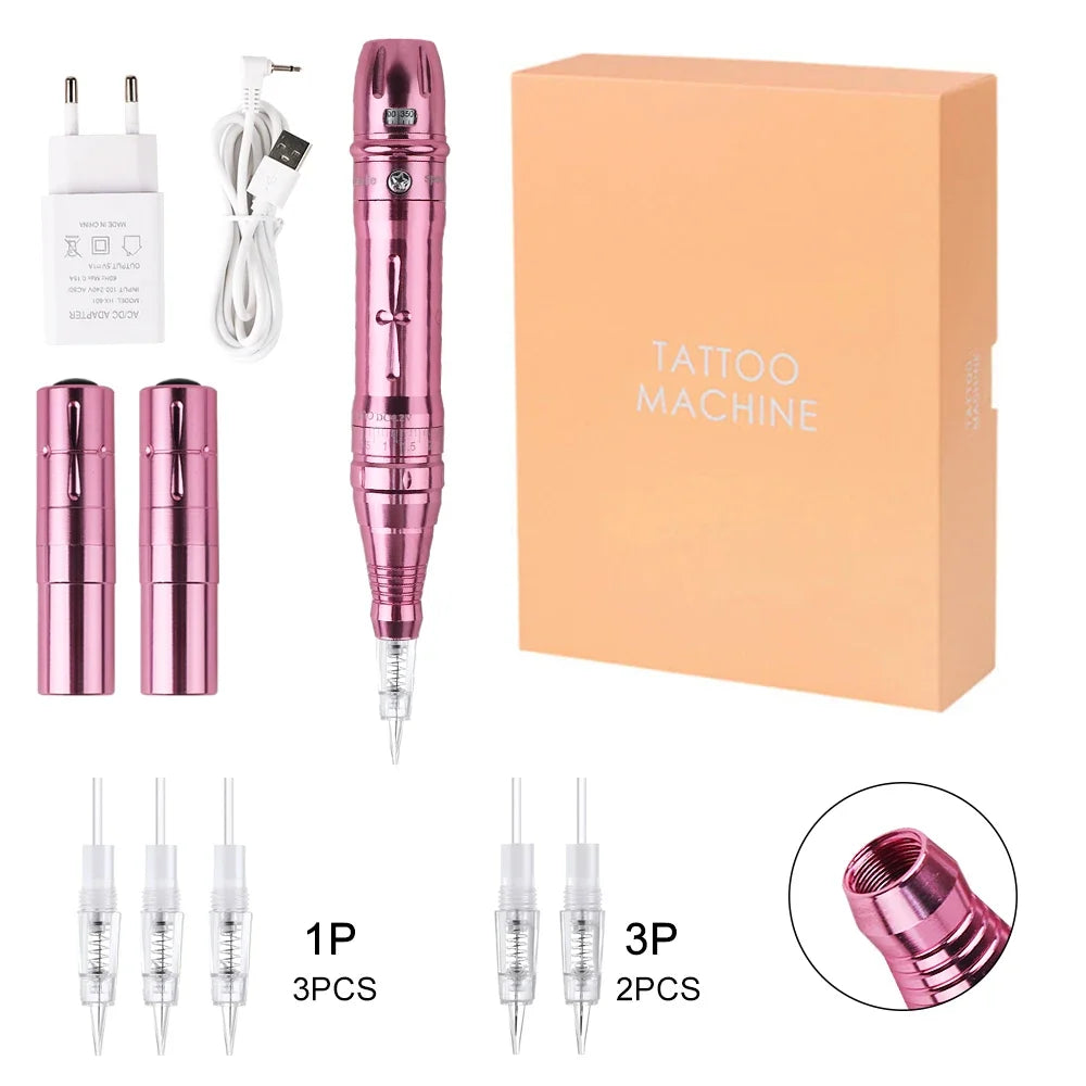 Permanent Makeup Machine for Microblading & Eyeliner - Silver/Pink Permanent Makeup Machines Pink Tidesmit