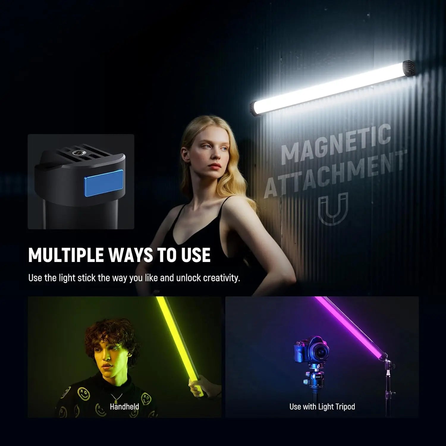 RGB Light Wand LED Stick - Dimmable Video Lighting by Tidesmit Tidesmit