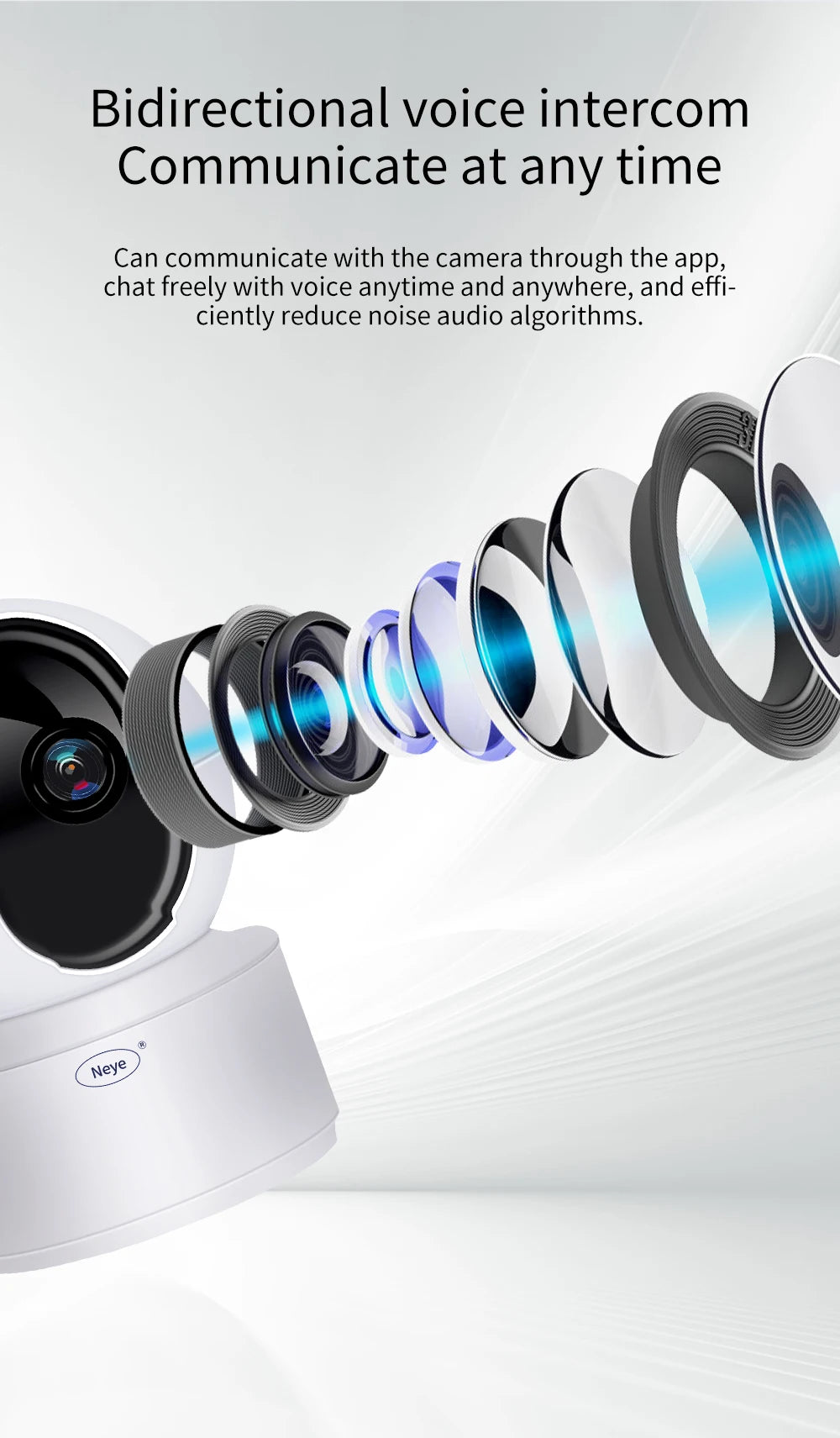 Neye S5 WiFi Smart Camera 8MP 4K Indoor Baby Monitor 360 ° Pan Tilt Automatic Tracking Camera CCTV Bidirectional Audio Camera