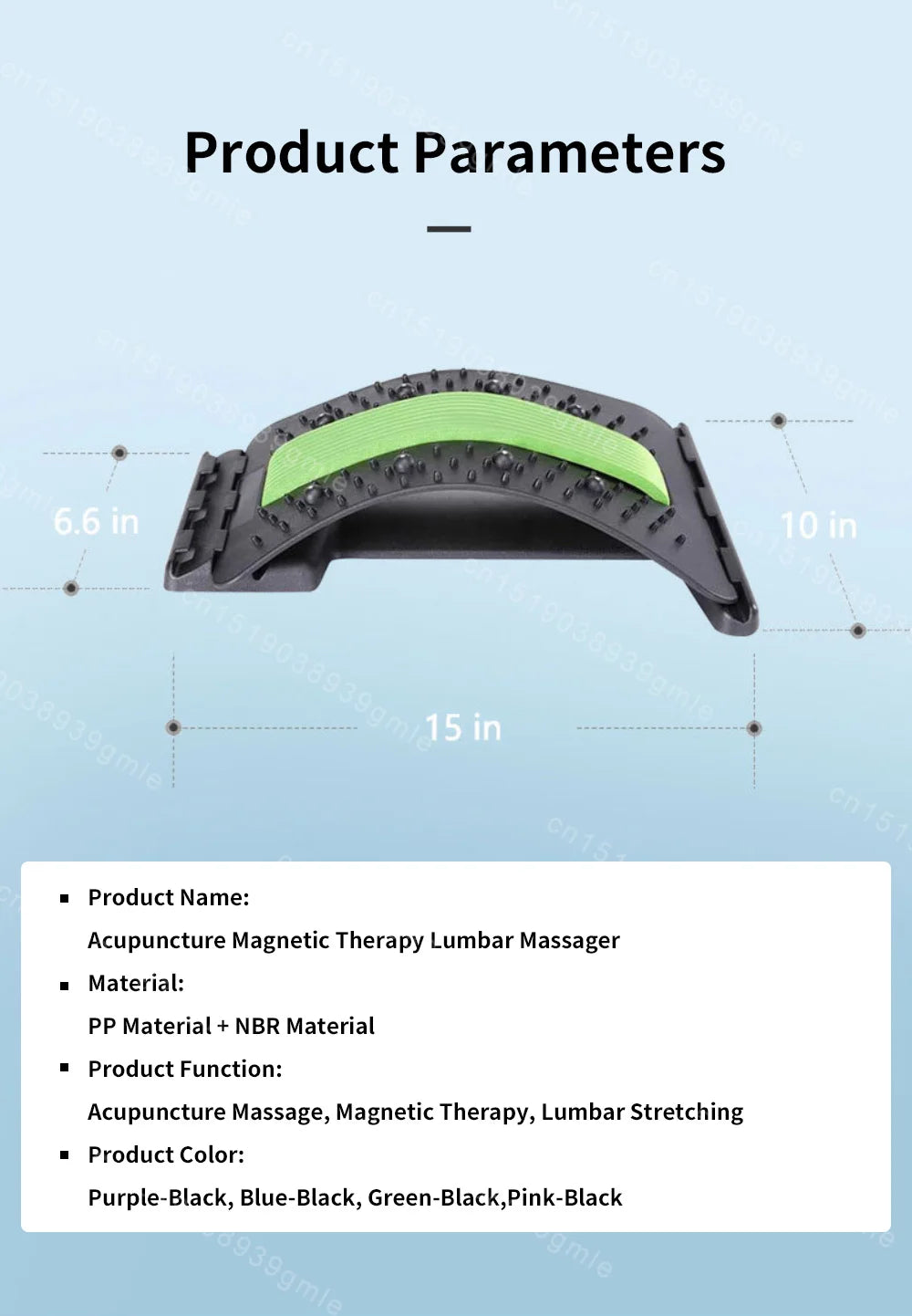 Adjustable Back Stretcher Lumbar Support Massager for Muscle Relief Massage Chairs Tidesmit